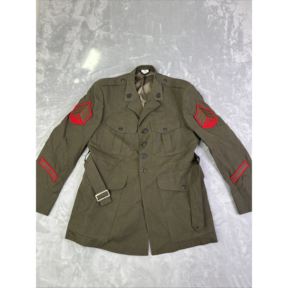 USGI USMC Marine Corps Dress Uniform Alpha Coat Green 46 S
